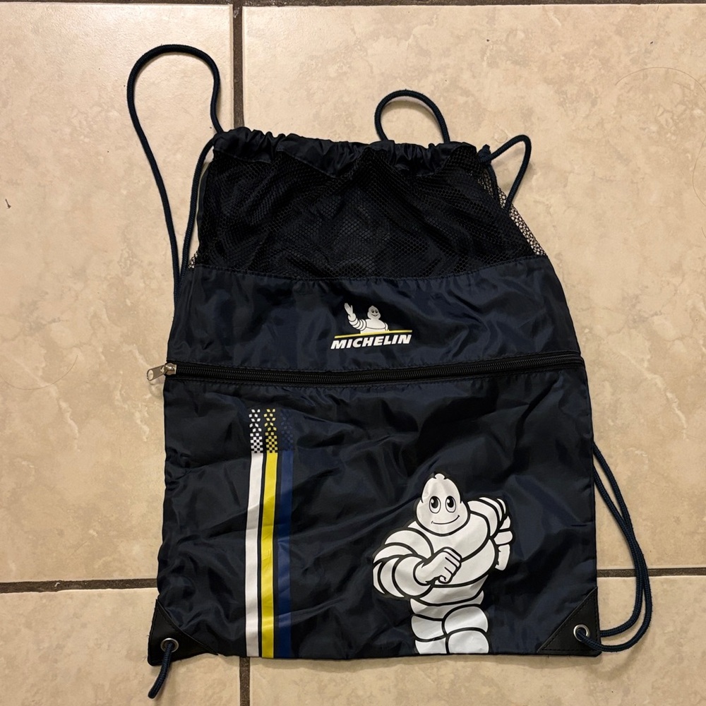 For the avid motorsports collector-Michelin Blue Drawstring Bag (New)